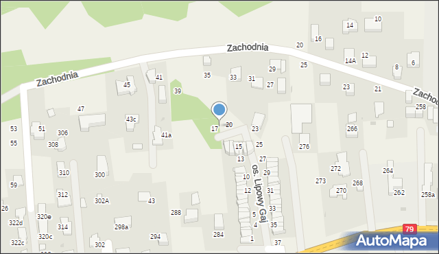 Zabierzów, Osiedle Lipowy Gaj, 18, mapa Zabierzów