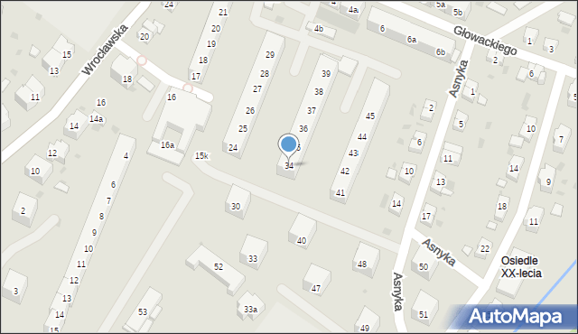 Ząbkowice Śląskie, Osiedle XX-lecia, 34, mapa Ząbkowice Śląskie