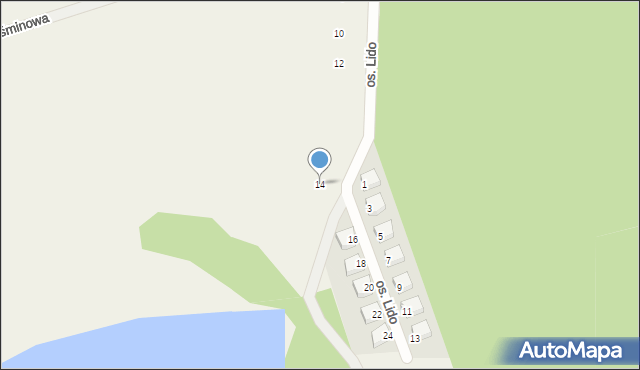 Zabór, Osiedle Lido, 14, mapa Zabór