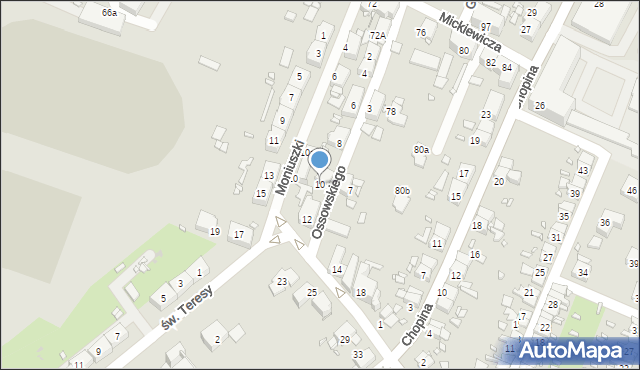 Zabrze, Ossowskiego Michała, 10, mapa Zabrza