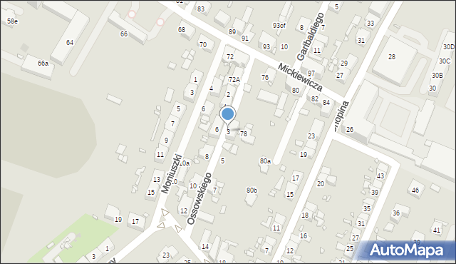Zabrze, Ossowskiego Michała, 3, mapa Zabrza