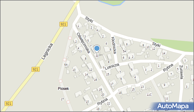 Zabrze, Oświęcimska, 11, mapa Zabrza