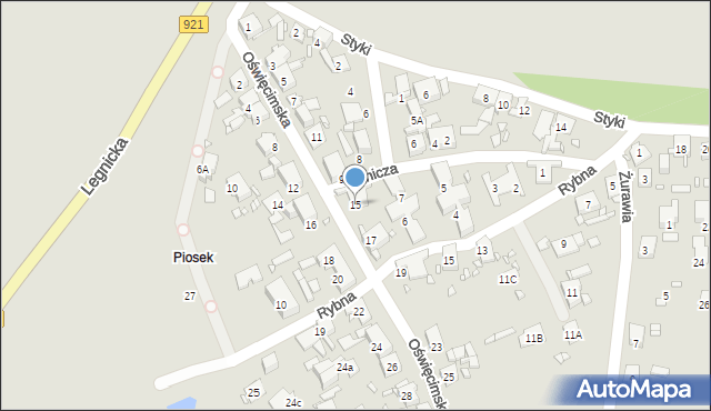 Zabrze, Oświęcimska, 15, mapa Zabrza