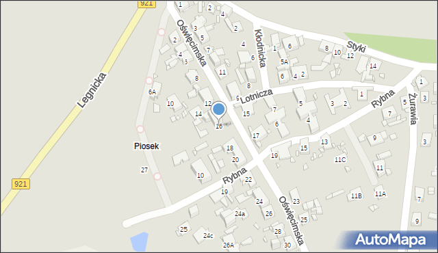 Zabrze, Oświęcimska, 16, mapa Zabrza