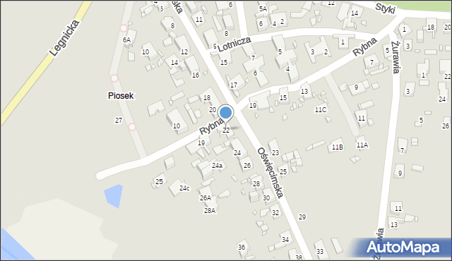 Zabrze, Oświęcimska, 22, mapa Zabrza