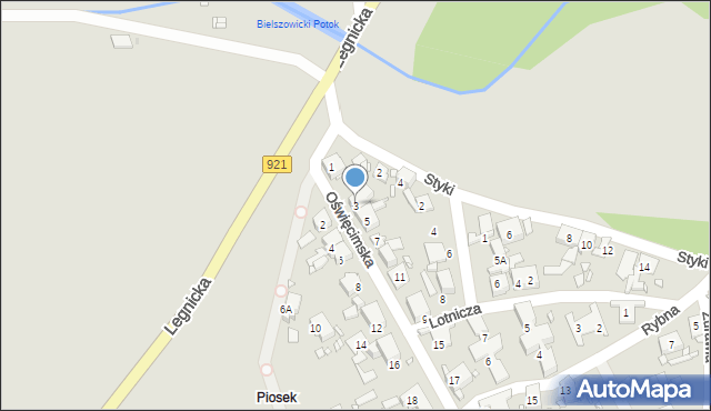 Zabrze, Oświęcimska, 3, mapa Zabrza