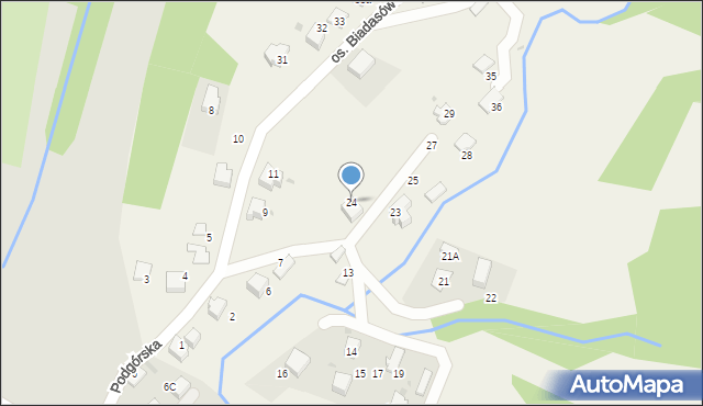 Zagórnik, Osiedle Biadasów I, 24, mapa Zagórnik