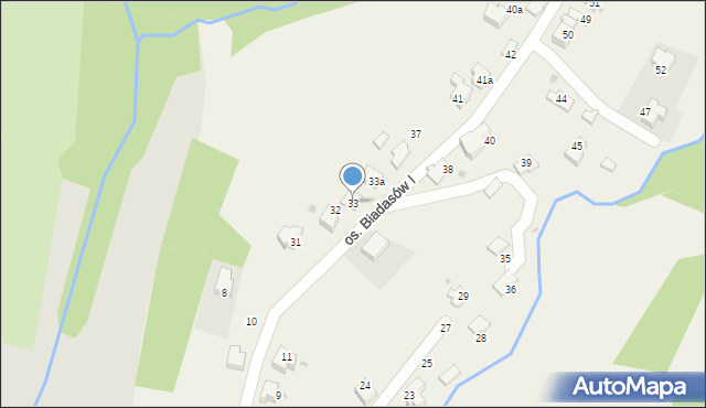 Zagórnik, Osiedle Biadasów I, 33, mapa Zagórnik