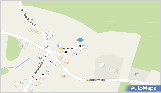 Zagórnik, Osiedle Biadasów I, 63a, mapa Zagórnik