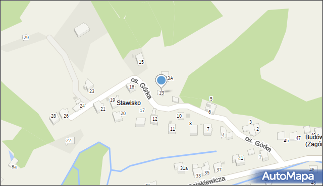 Zagórnik, Osiedle Górka, 13, mapa Zagórnik