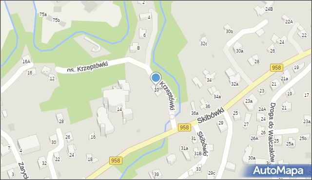 Zakopane, Osiedle Krzeptówki, 10, mapa Zakopanego