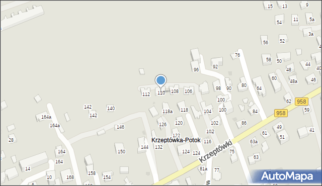 Zakopane, Osiedle Krzeptówki, 110, mapa Zakopanego