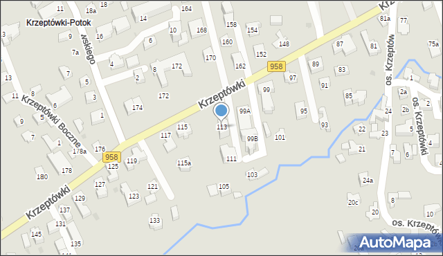 Zakopane, Osiedle Krzeptówki, 113, mapa Zakopanego