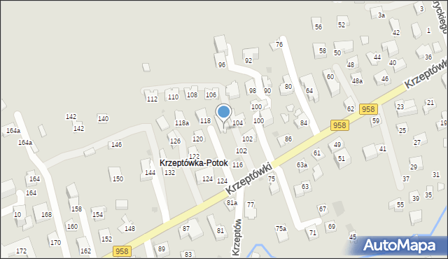 Zakopane, Osiedle Krzeptówki, 114, mapa Zakopanego