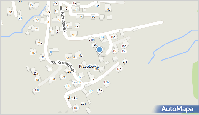 Zakopane, Osiedle Krzeptówki, 14, mapa Zakopanego