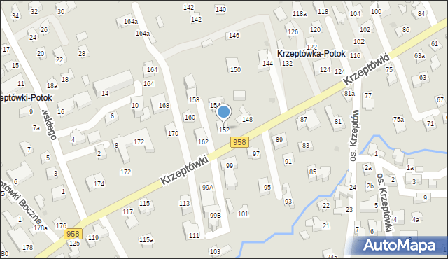 Zakopane, Osiedle Krzeptówki, 152, mapa Zakopanego