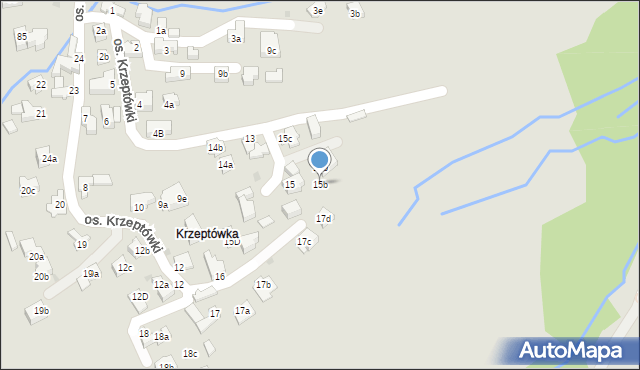 Zakopane, Osiedle Krzeptówki, 15b, mapa Zakopanego