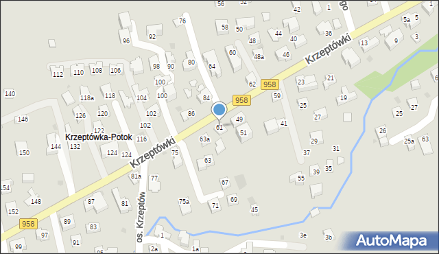 Zakopane, Osiedle Krzeptówki, 61, mapa Zakopanego