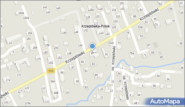 Zakopane, Osiedle Krzeptówki, 87, mapa Zakopanego