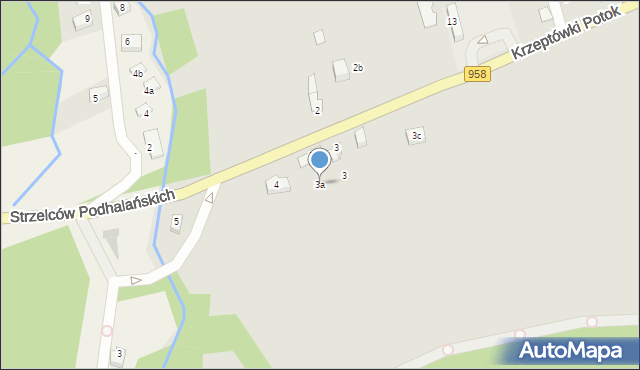 Zakopane, Osiedle Krzeptówki Potok, 3a, mapa Zakopanego