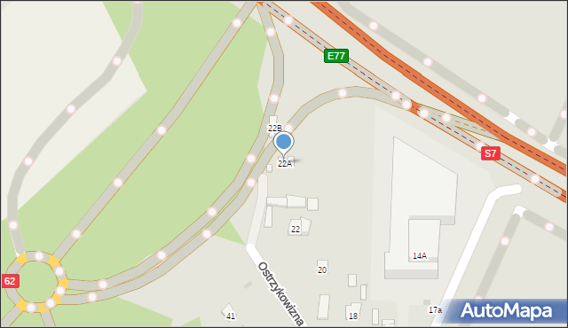 Zakroczym, Ostrzykowizna, 22A, mapa Zakroczym