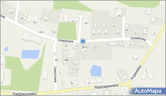 Zakrzewo, Osiedlowa, 15, mapa Zakrzewo