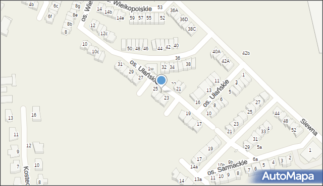 Zalasewo, Osiedle Ułańskie, 24, mapa Zalasewo