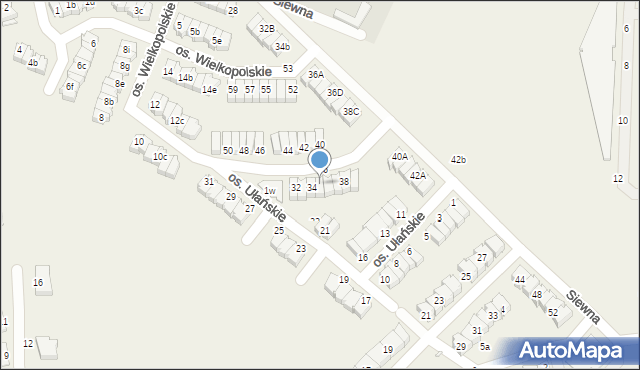 Zalasewo, Osiedle Ułańskie, 35, mapa Zalasewo