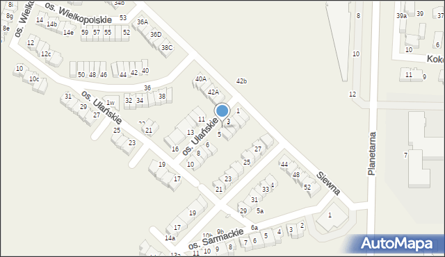 Zalasewo, Osiedle Ułańskie, 4, mapa Zalasewo