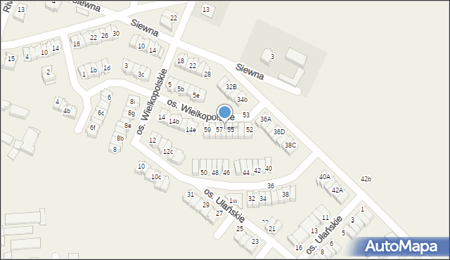 Zalasewo, Osiedle Ułańskie, 56, mapa Zalasewo