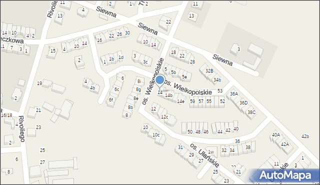 Zalasewo, Osiedle Wielkopolskie, 14, mapa Zalasewo