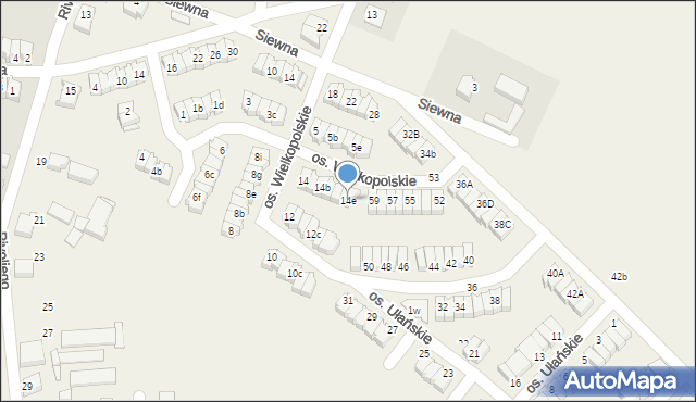 Zalasewo, Osiedle Wielkopolskie, 14e, mapa Zalasewo