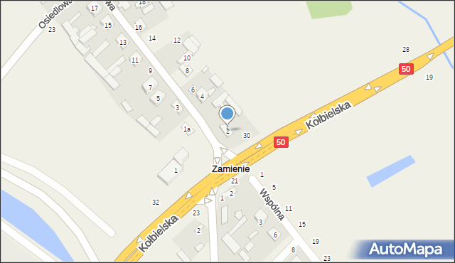 Zamienie, Osiedlowa, 2, mapa Zamienie