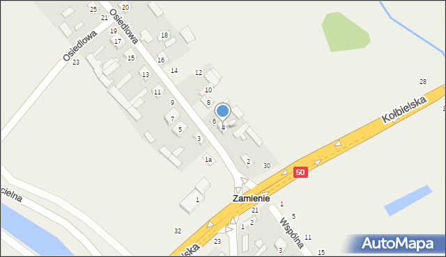 Zamienie, Osiedlowa, 4, mapa Zamienie