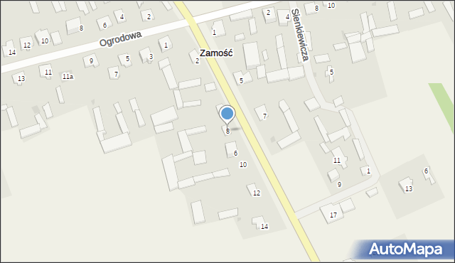 Zamość, Ostrowska, 8, mapa Zamościa