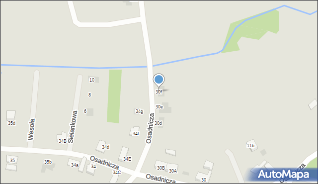 Żary, Osadnicza, 30f, mapa Żary