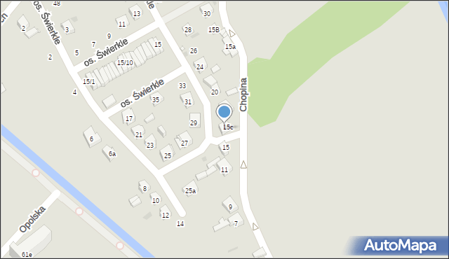 Zawadzkie, Osiedle Świerkle, 16, mapa Zawadzkie