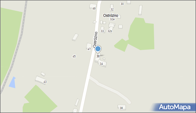 Zawidów, Ostróżno, 36, mapa Zawidów