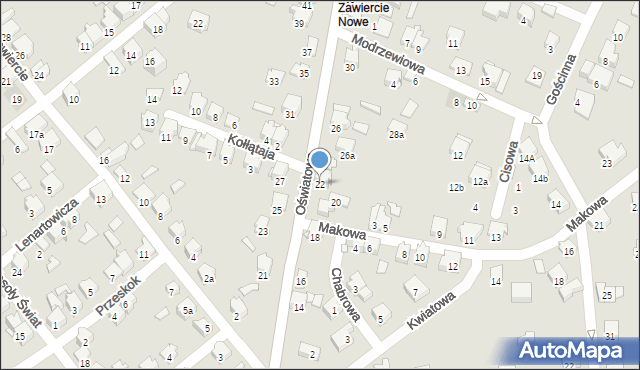 Zawiercie, Oświatowa, 22, mapa Zawiercie