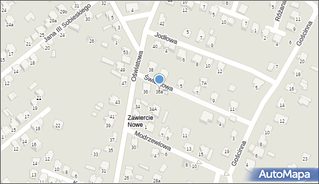 Zawiercie, Oświatowa, 36a, mapa Zawiercie