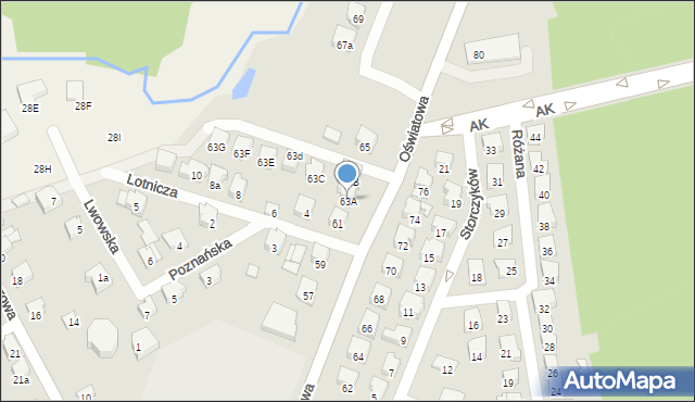 Zawiercie, Oświatowa, 63A, mapa Zawiercie