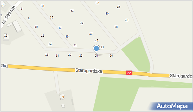 Zblewo, Osiedle Dębowe, 24, mapa Zblewo