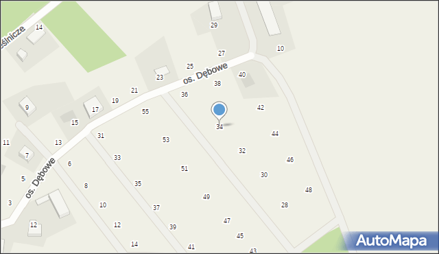 Zblewo, Osiedle Dębowe, 34, mapa Zblewo