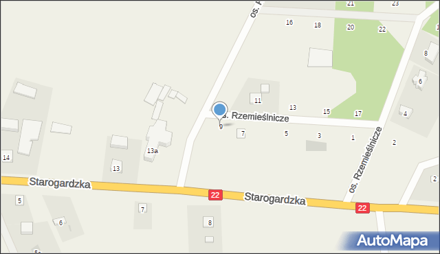 Zblewo, Osiedle Rzemieślnicze, 9, mapa Zblewo