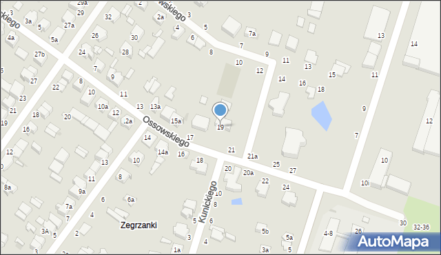 Zgierz, Ossowskiego Michała, 19, mapa Zgierz