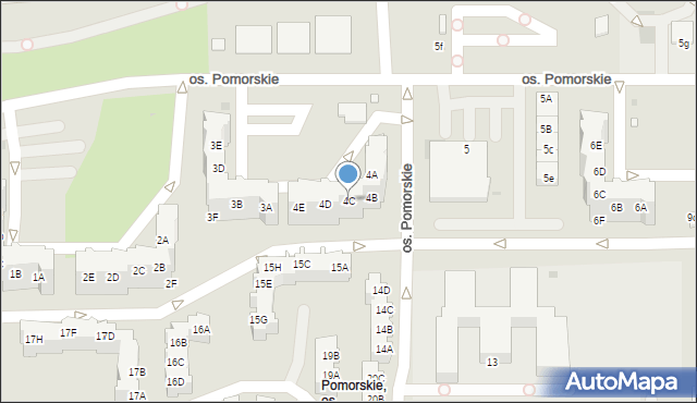 Zielona Góra, Osiedle Pomorskie, 4C, mapa Zielona Góra