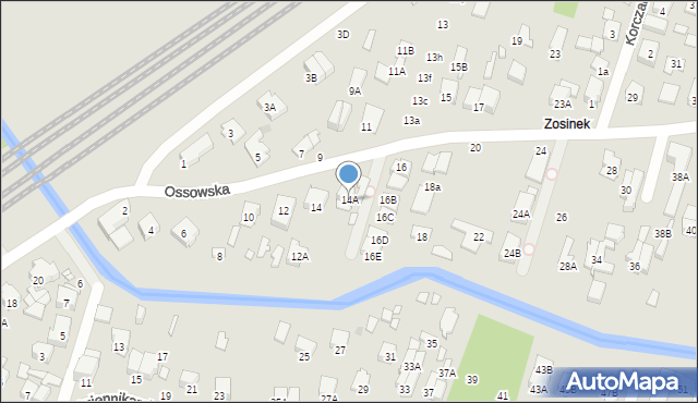 Zielonka, Ossowska, 14A, mapa Zielonka