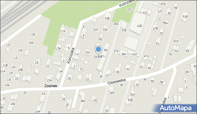 Zielonka, Ossowska, 33/33A, mapa Zielonka