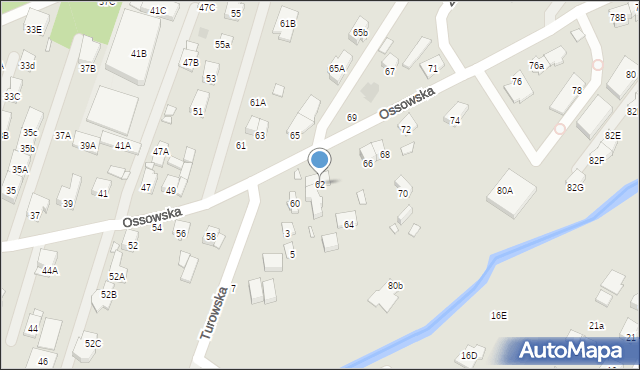 Zielonka, Ossowska, 62, mapa Zielonka