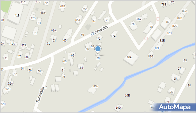 Zielonka, Ossowska, 70a, mapa Zielonka